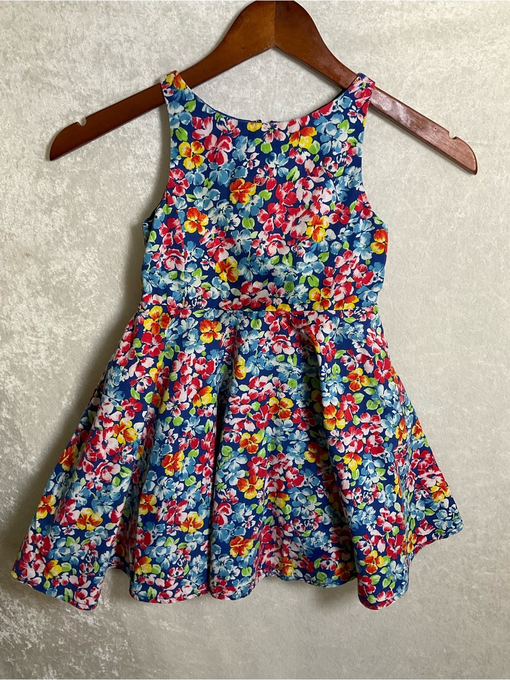 Polo by Ralph Lauren Navy Blue Floral Fit-and-Flare Dress Girls